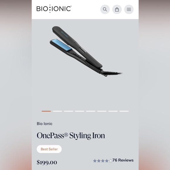 Bio Ionic One pass Flat Iron. 1 inch Silicone plates. Used maybe 5-6 times - Picture 8 of 9